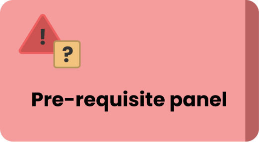 Pre-requisite panel highlighted at the top of a process page